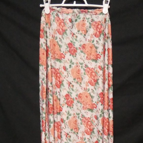 Very Long Pleated Floral Skirt | Stretchy Waistband | Slip-on | NWOT - Picture 2 of 8